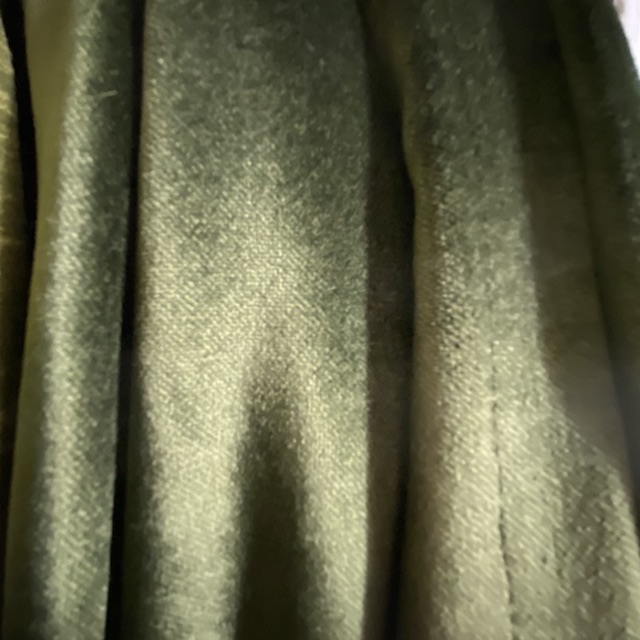 CURTAIN, Pair Green Velvet 1.3m x 2.3m drop